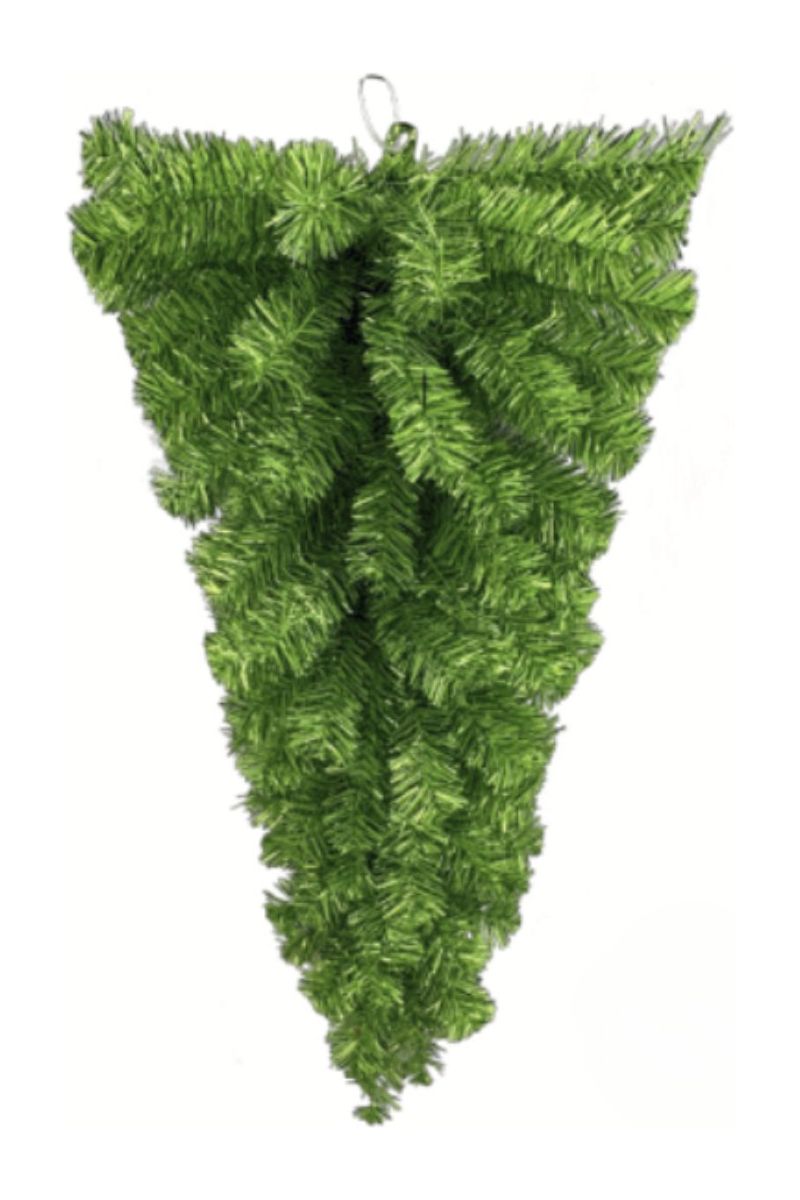 32" Green Tinsel Teardrop Swag, Unlit - Michelle's aDOORable Creations - Work Wreath Form