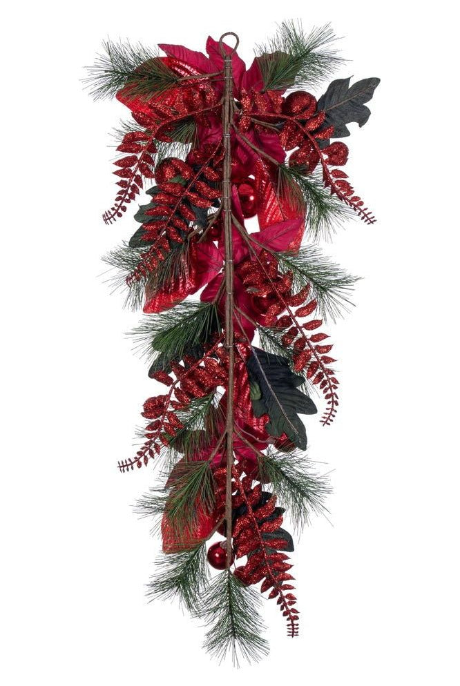 Shop For 32" Merry Red Poinsettia Decorated Teardrop L225408