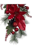 32" Merry Red Poinsettia Decorated Teardrop - Michelle's aDOORable Creations - Seasonal & Holiday Decorations
