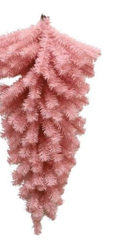 32" Pink Pine Christmas Teardrop, Unlit - Michelle's aDOORable Creations - Work Wreath Form