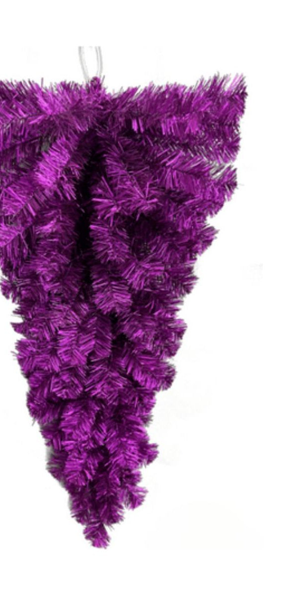32" Purple Tinsel Teardrop, Unlit - Michelle's aDOORable Creations - Work Wreath Form