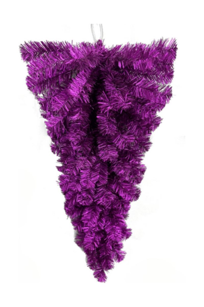 32" Purple Tinsel Teardrop, Unlit - Michelle's aDOORable Creations - Work Wreath Form