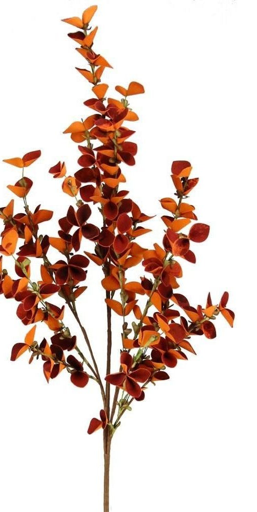 33" Foam Eucalyptus Paper Leaf Spray: Orange - Michelle's aDOORable Creations - Sprays and Picks