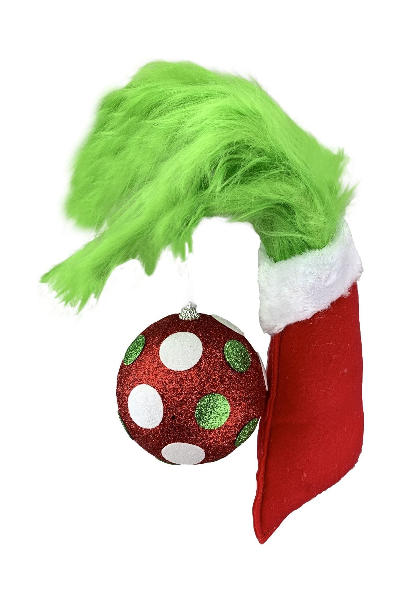 33" Furry Green Monster Hand Ornament - Michelle's aDOORable Creations - Sprays and Picks