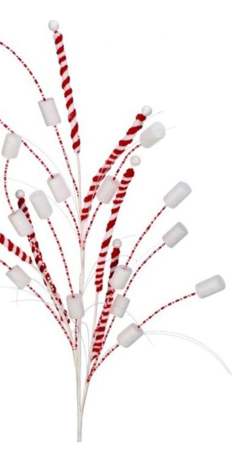 34" Peppermint Stick Marshmallow Spray - Michelle's aDOORable Creations - Sprays and Picks