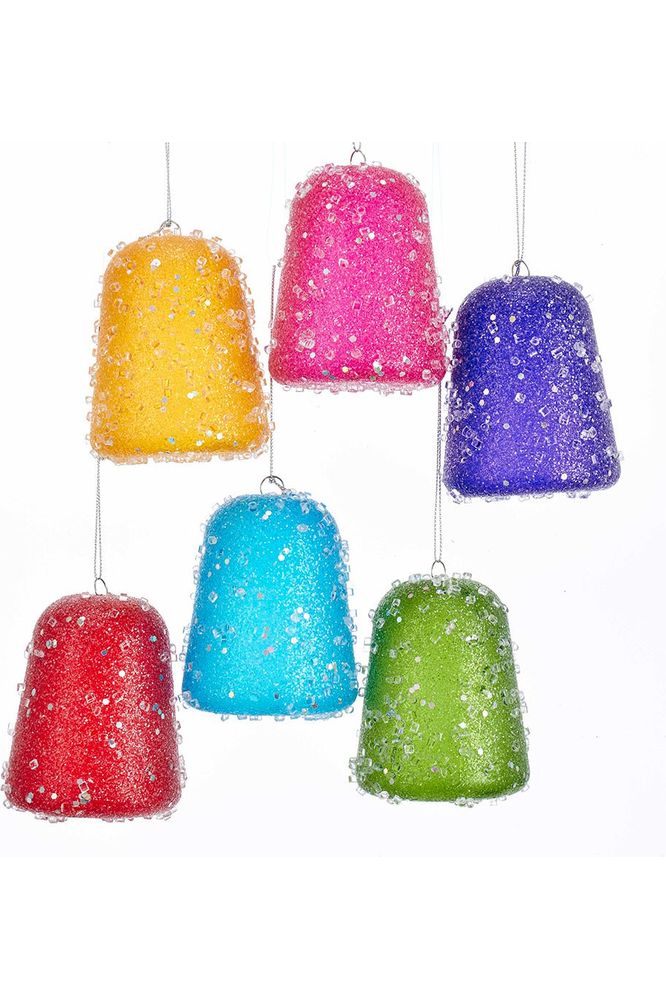 Shop For 3.5" Glittered Gum Drop Ornaments (Asst 6) at Michelle's aDOORable Creations