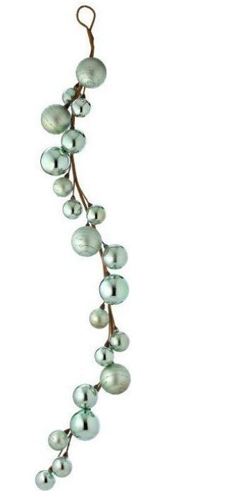 36" Glitter Ball Metallic Garland: Mint Green - Michelle's aDOORable Creations - Garland