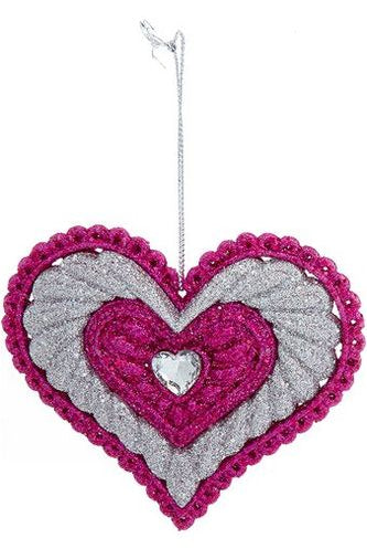 Shop For 3.7" Heart With Jewel Ornaments T3689