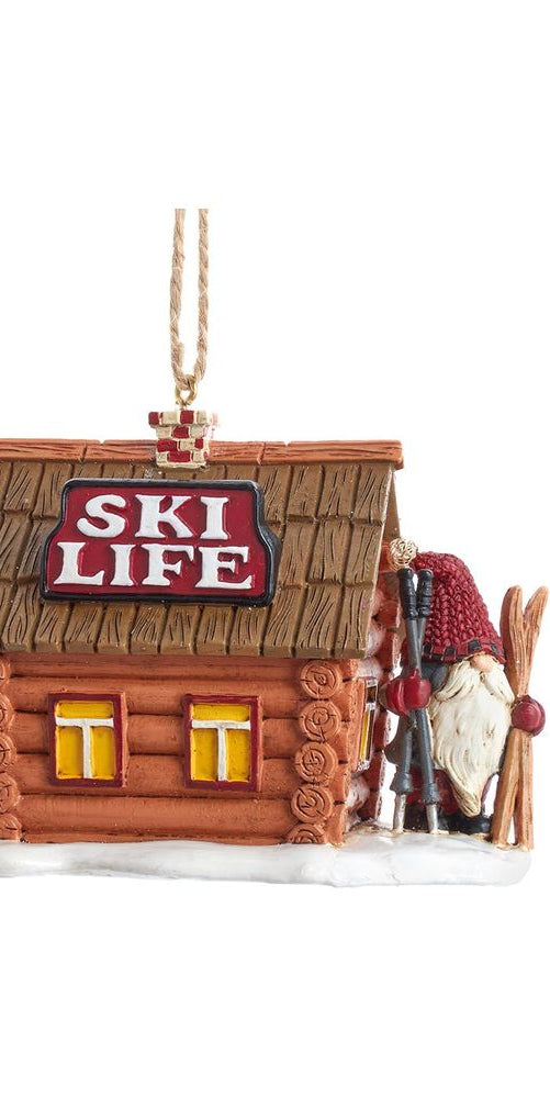 3.7" Lodge Ski Gnome Ornament - Michelle's aDOORable Creations - Holiday Ornaments