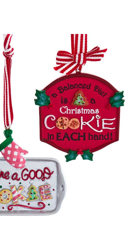 3.8" Cookie Tray With Sign Ornament - Michelle's aDOORable Creations - Holiday Ornaments