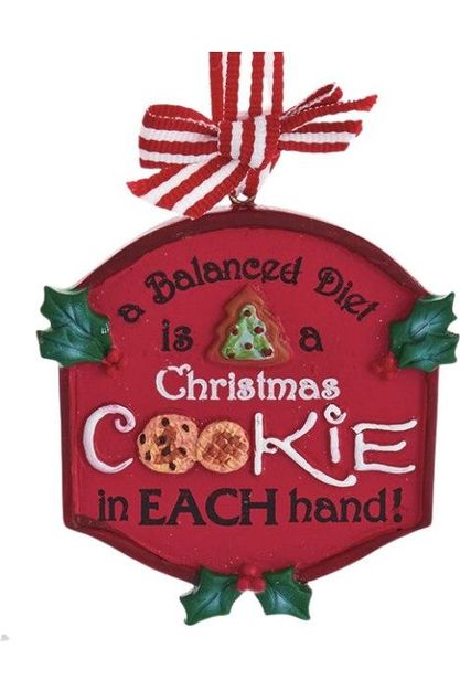 3.8" Cookie Tray With Sign Ornament - Michelle's aDOORable Creations - Holiday Ornaments