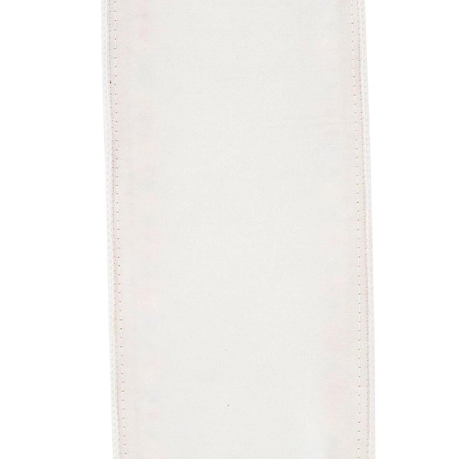 4" Beaded Candy Edge Ribbon: White (5 Yards)