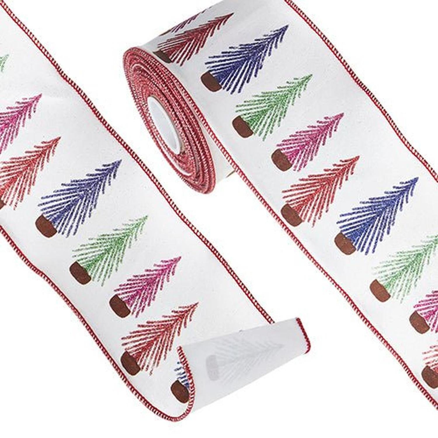 4" Bottle Brush Tree Ribbon: Multi (10 Yards)