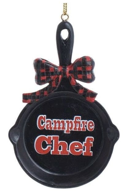 4" Camping Pan With Saying Ornament - Michelle's aDOORable Creations - Holiday Ornaments