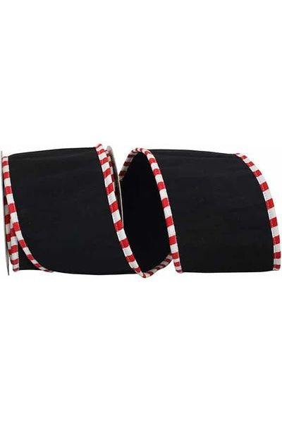 Shop For 4" Candy Cane Edge Ribbon: Black (5 Yards) 93450W-031-10D