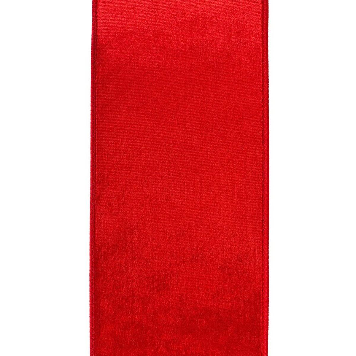 Shop For 4" Designer Plush Velvet Elite Ribbon: Red (5 Yards) at Michelle's aDOORable Creations