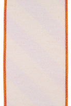 4" Diagonal Stripe Canvas Ribbon: Orange/Fuchsia (10 Yards) - Michelle's aDOORable Creations - Wired Edge Ribbon