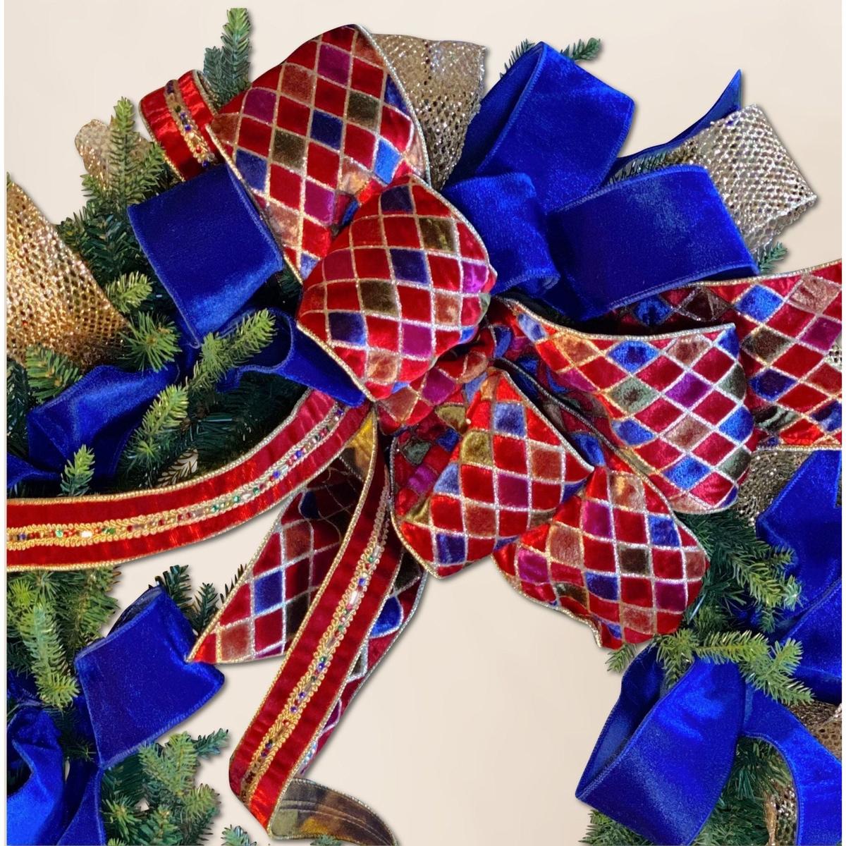 Shop For 4" Diamond Velvet Jewel Deluxe Ribbon: Wine (5 Yards) at Michelle's aDOORable Creations