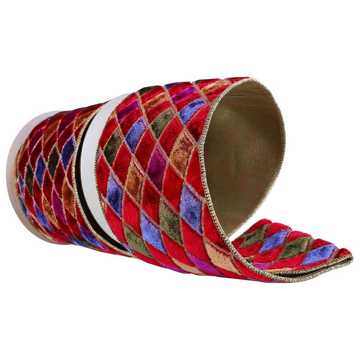 Shop For 4" Diamond Velvet Jewel Deluxe Ribbon: Wine (5 Yards) at Michelle's aDOORable Creations