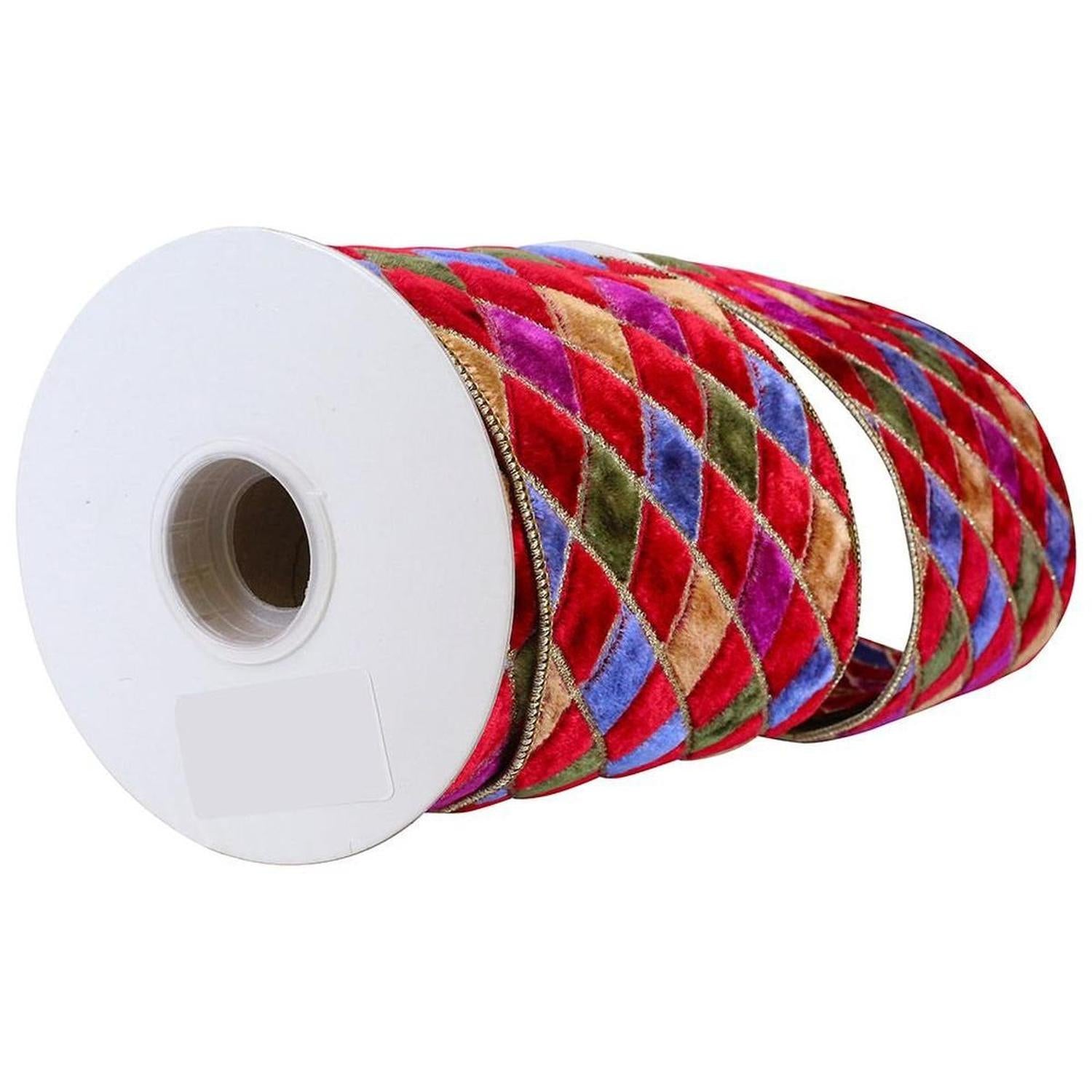 4" Diamond Velvet Jewel Deluxe Ribbon: Wine (5 Yards)