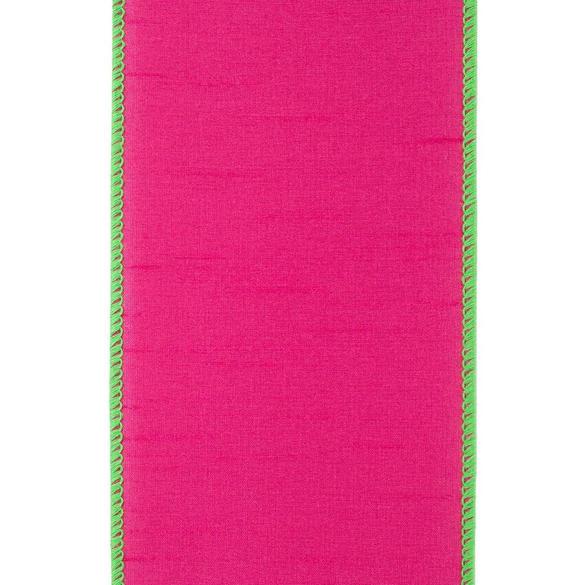 Shop For 4" Dupioni Color Ribbon: Fuchsia/Lime (10 Yards) at Michelle's aDOORable Creations