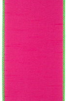 Shop For 4" Dupioni Color Ribbon: Fuchsia/Lime (10 Yards) 94339W-777-10F