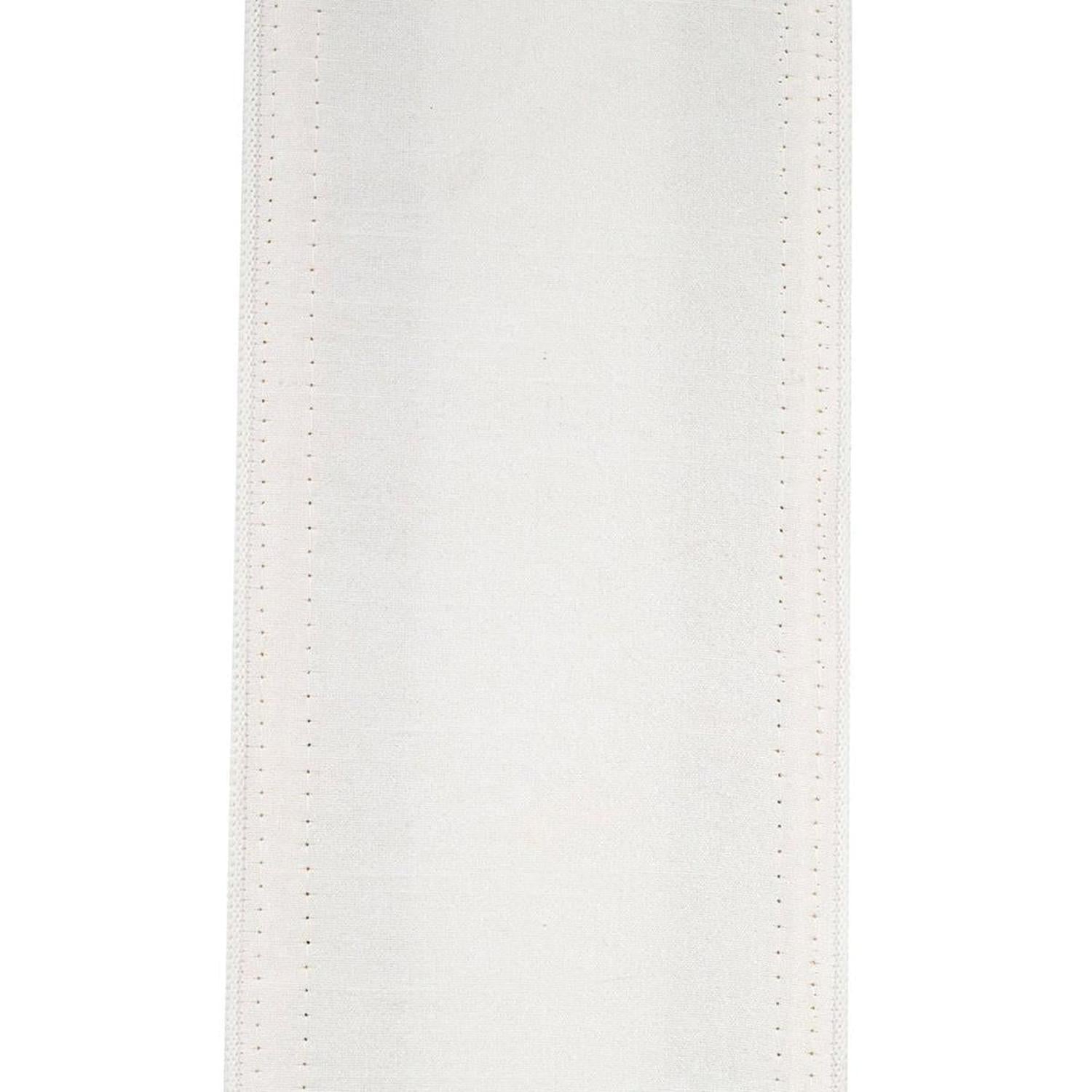 4" Dupioni Fringe Edge Ribbon: White (5 Yards)