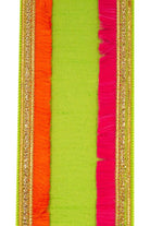 4" Dupioni Trimming Fringe Ribbon: Lime/Orange (5 Yards) - Michelle's aDOORable Creations - Wired Edge Ribbon