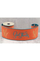 Shop For 4" Embroidery Give Thanks Felt Ribbon: Orange (5 Yards) 18-4414