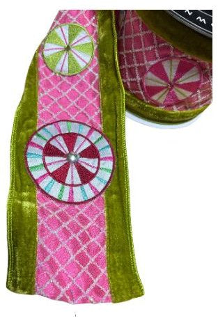 Shop For 4" EXCLUSIVE Sweet Candy Ribbon: Lime Green/Pink (5 Yards) 20-18844A