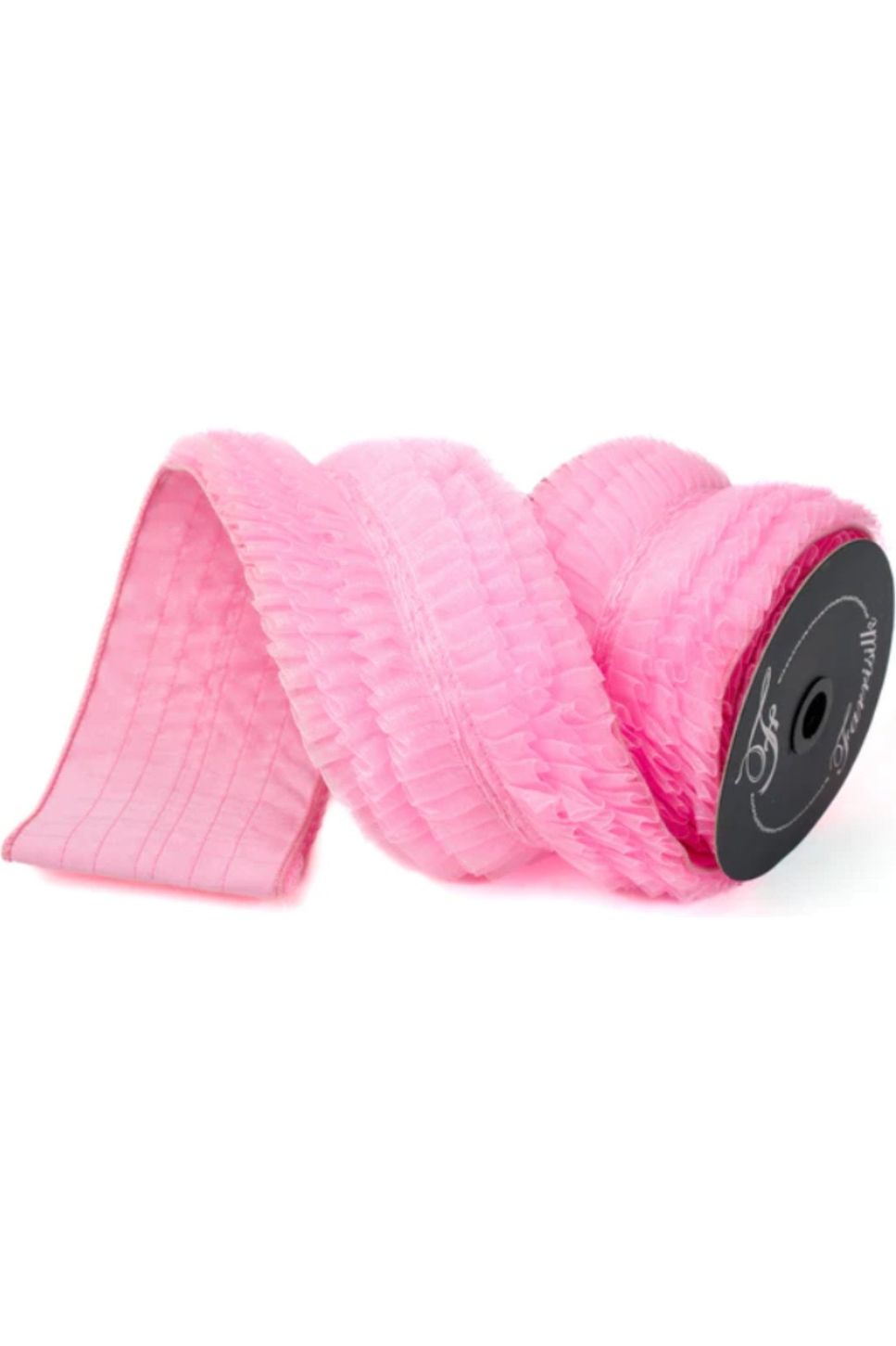 4" Farrisilk Ballerina Ribbon: Pink (5 Yards) - Michelle's aDOORable Creations - Wired Edge Ribbon
