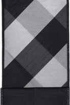 Shop For 4" Faux Dupion Diagonal Check Ribbon: Black & White (10 Yards) 87-0120