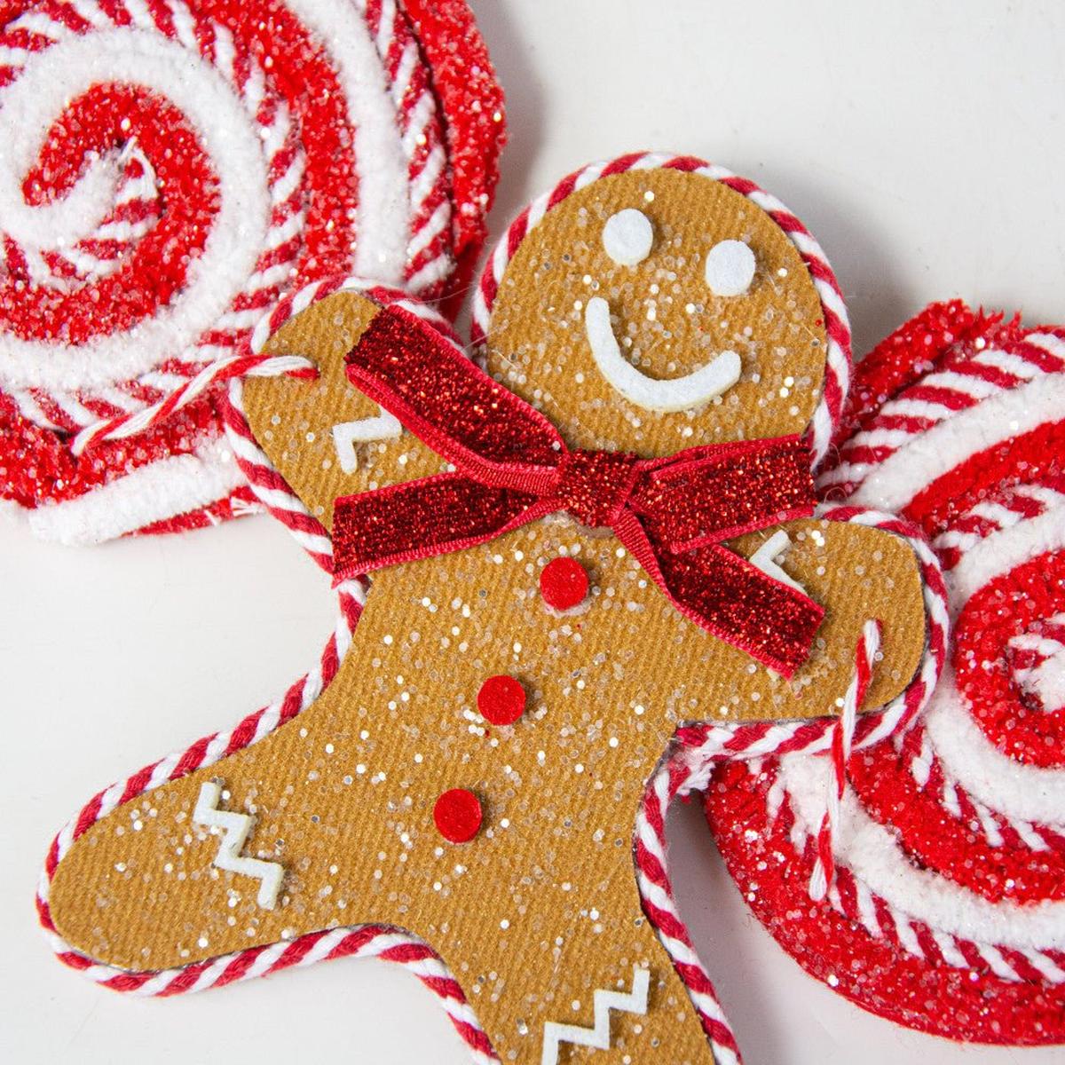 Shop For 4' Gingerbread Men & Lollipop Garland at Michelle's aDOORable Creations