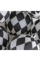 Shop For 4" Glitter Harlequin Ball Ornaments: Black/White (3 pack) MTX60728