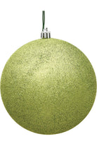 4" Glitter Lime Green Ball Christmas Tree Ornament (6 pack) - Michelle's aDOORable Creations - Holiday Ornaments