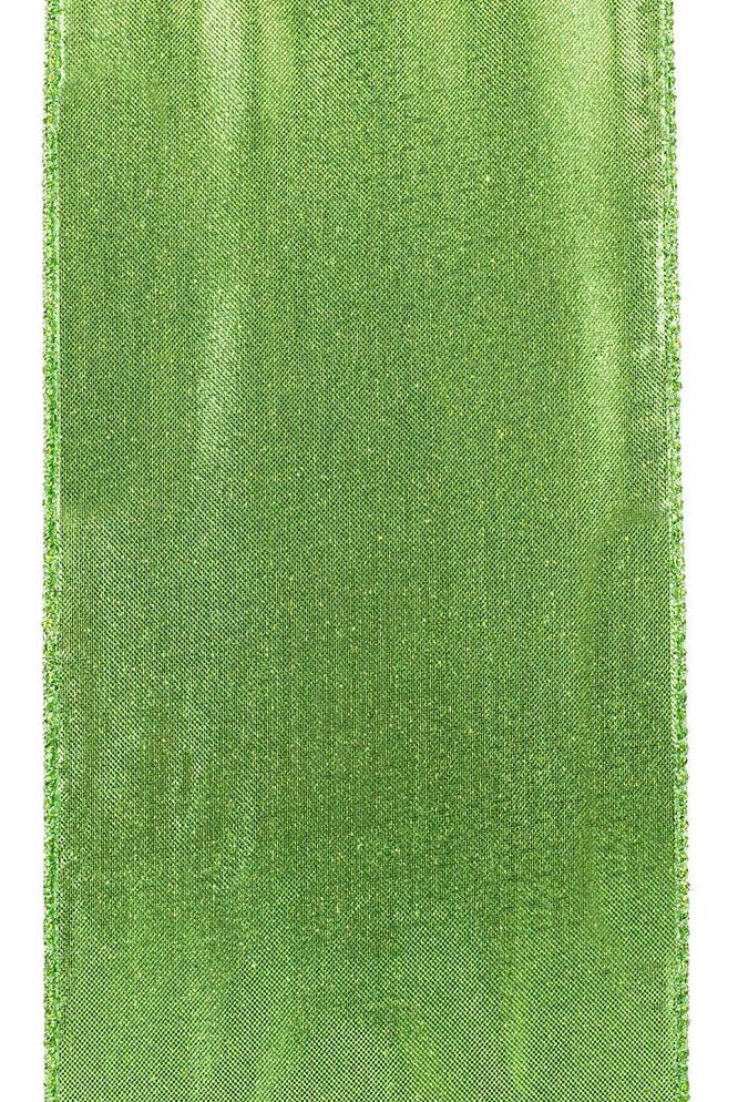 Shop For 4" Glitter Metallic Shiny Back Ribbon: Lime Green (10 Yards) 97896W-204-10F