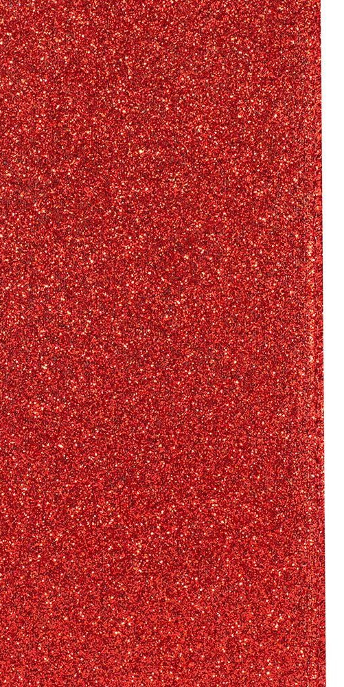 4" Glitter Metallic Shiny Back Ribbon: Red (10 Yards) - Michelle's aDOORable Creations - Wired Edge Ribbon