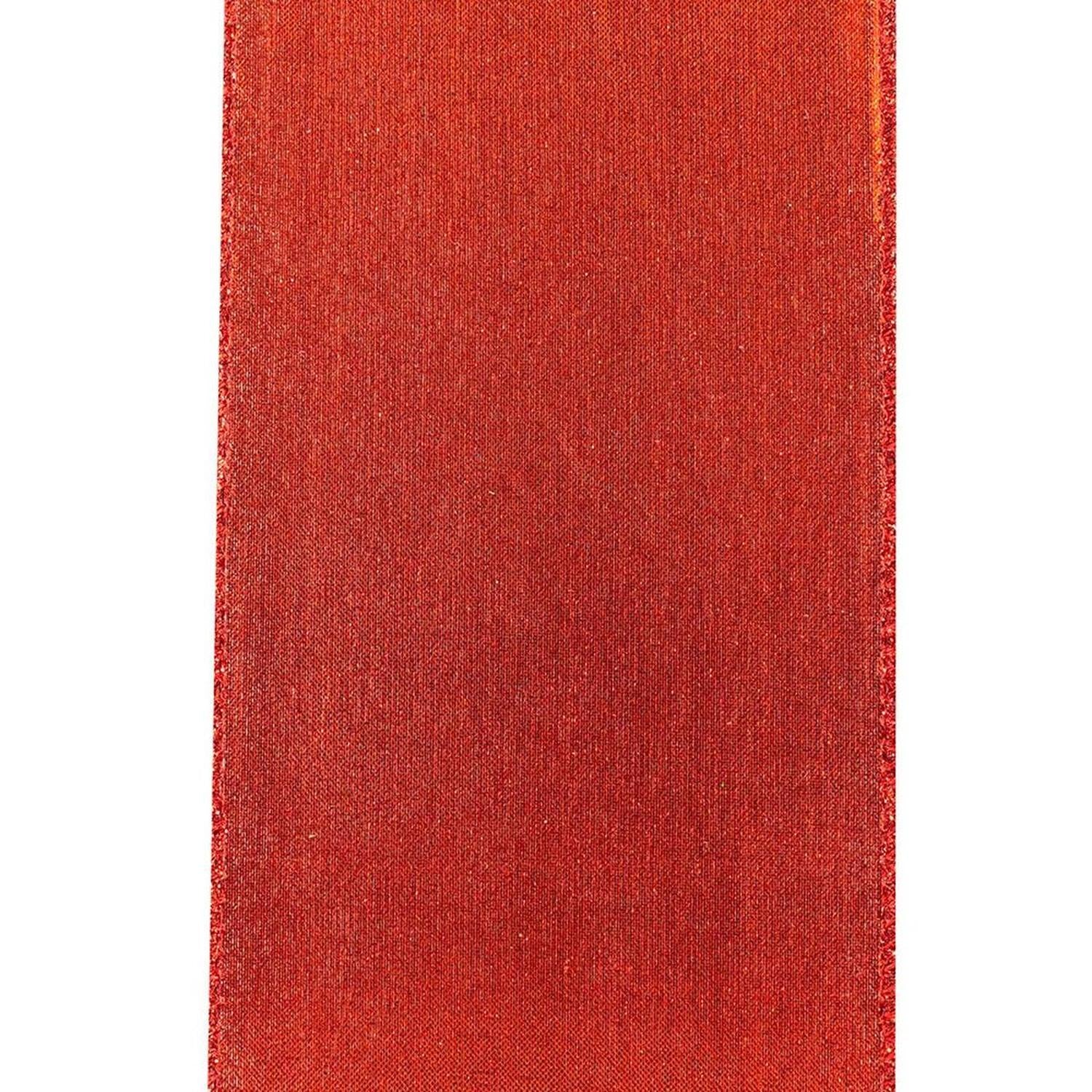 4" Glitter Metallic Shiny Back Ribbon: Red (10 Yards)