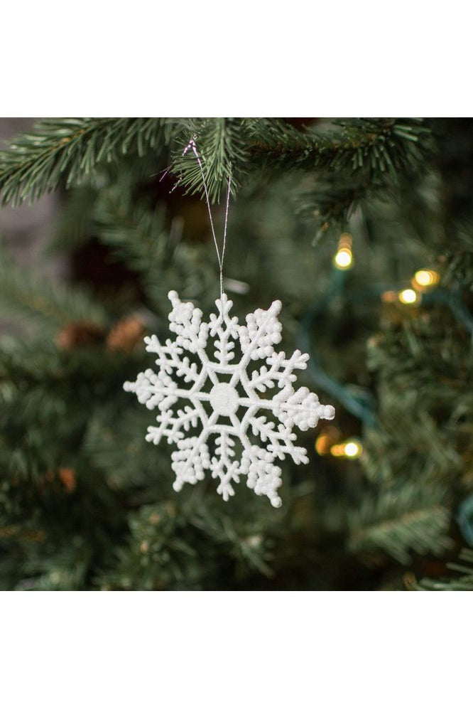 Shop For 4" Glitter Snowflake Ornament: White (Box of 24) M101401