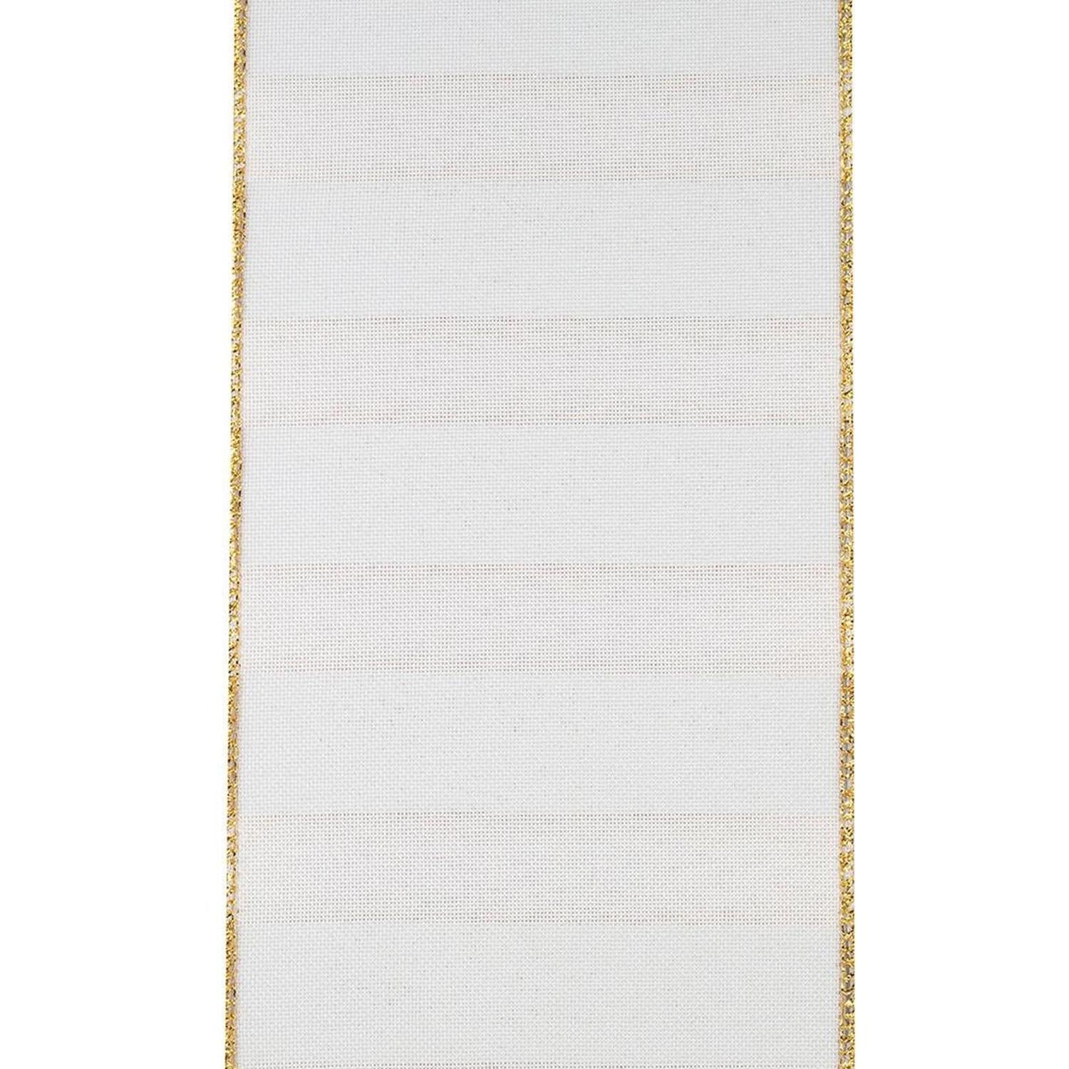 4" Gold Bar Metallic Linen Ribbon: Gold (10 Yards)