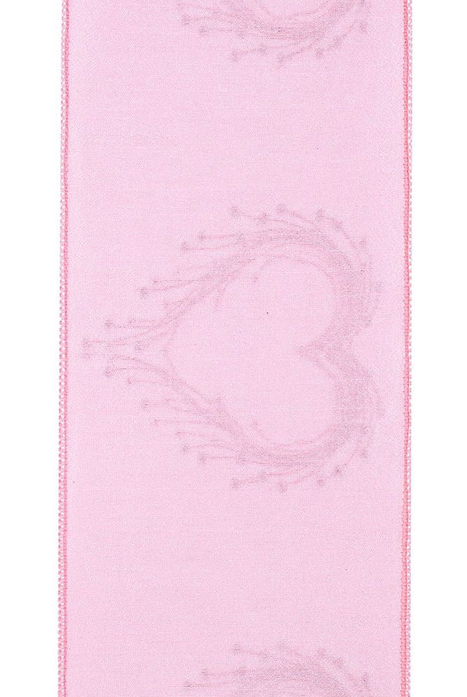 Shop For 4" Heart Embroidery Dupioni Ribbon: Pink (10 Yards) 94146W-061-10D
