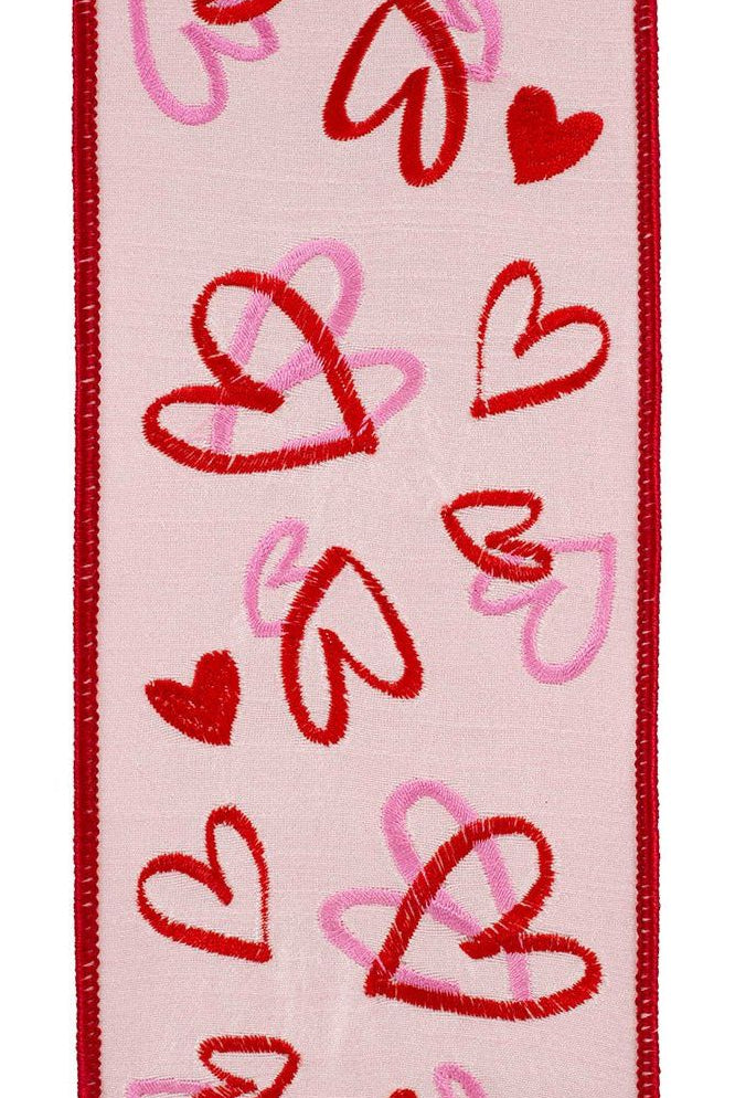 Shop For 4" Hearts Tangle Dupioni Ribbon: Pink (5 Yards) 94349W-061-10D
