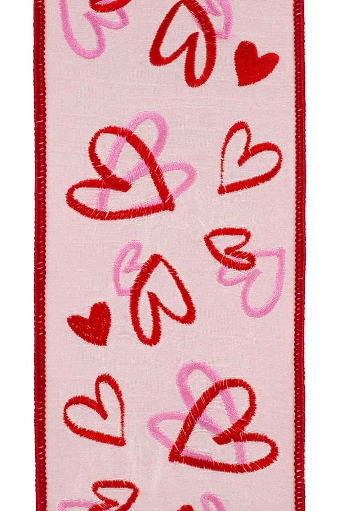Shop For 4" Hearts Tangle Dupioni Ribbon: Pink (5 Yards) 94349W-061-10D