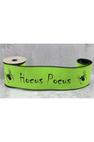 4" Hocus Pocus Felt Ribbon: Lime Green (5 Yards) - Michelle's aDOORable Creations - Wired Edge Ribbon