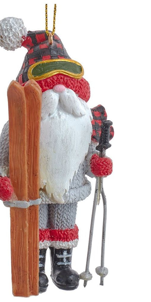 4" Lodge Ski Gnome Ornament - Michelle's aDOORable Creations - Sprays and Picks