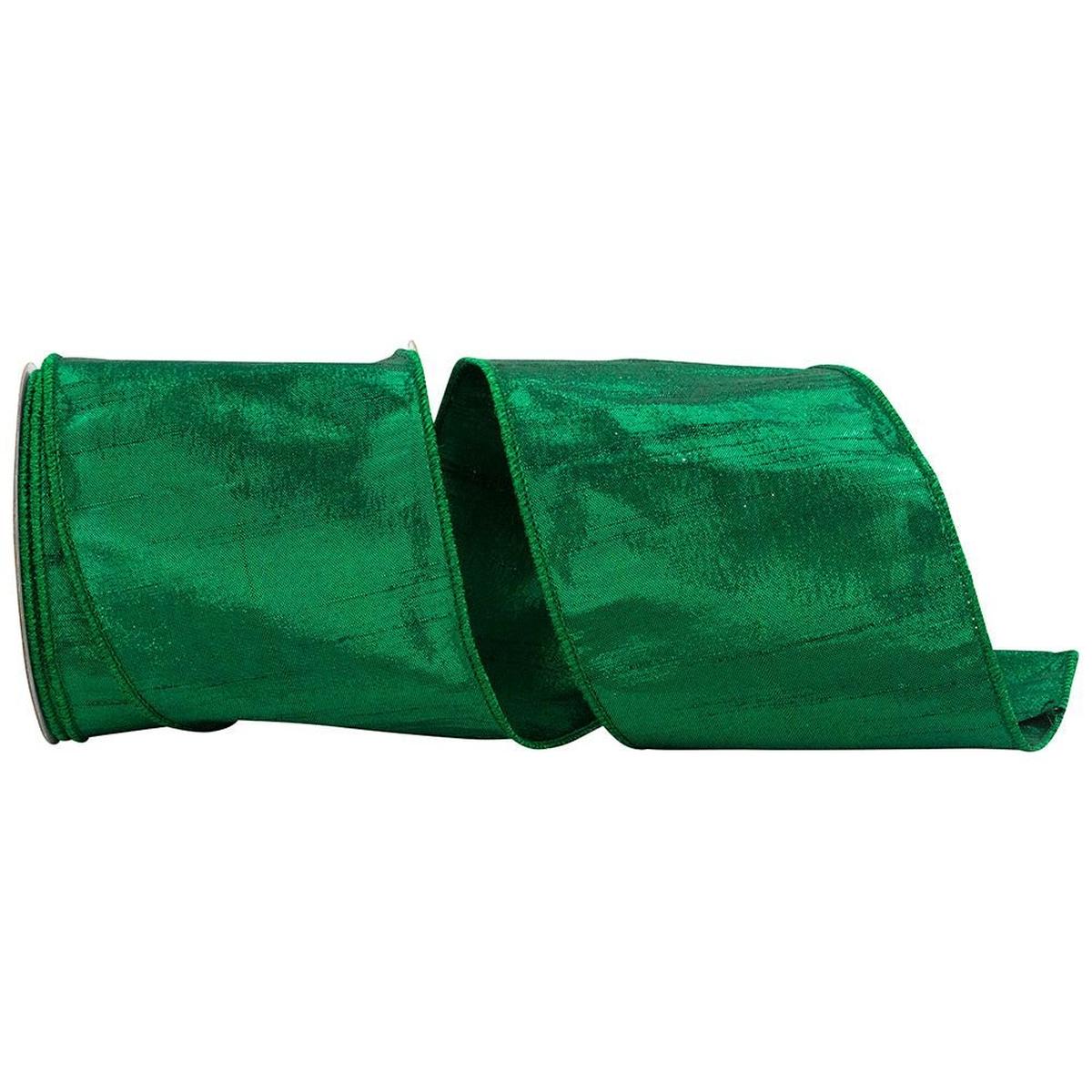 Shop For 4" Metallic Dupioni Texture Ribbon: Forest Green (10 Yards) at Michelle's aDOORable Creations