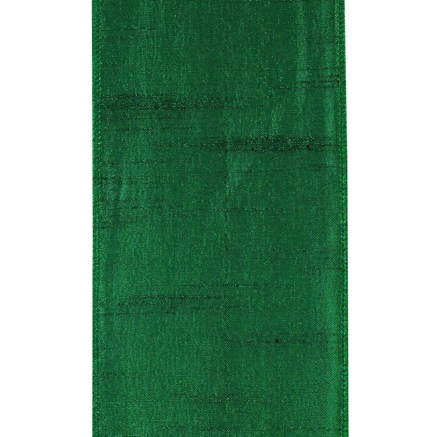 4" Metallic Dupioni Texture Ribbon: Forest Green (10 Yards)
