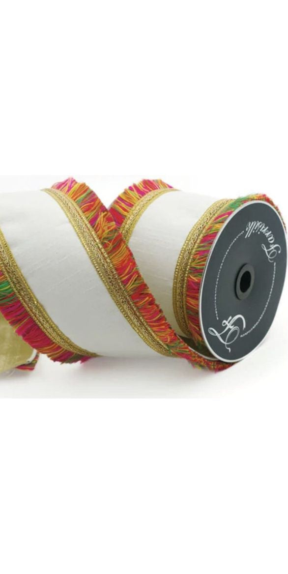 4" Multi Festival Fringe Ribbon: Multi (10 Yards) - Michelle's aDOORable Creations - Wired Edge Ribbon