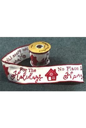 4" No Place Like Home Ribbon: Red (5 Yards) - Michelle's aDOORable Creations - Wired Edge Ribbon