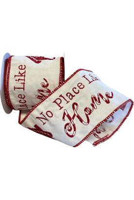4" No Place Like Home Ribbon: Red (5 Yards) - Michelle's aDOORable Creations - Wired Edge Ribbon